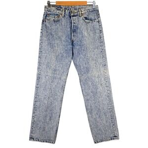 Vintage Levis 501XX Jeans Mens Blue Acid Wash Denim Straight Leg 31x29 USA READ